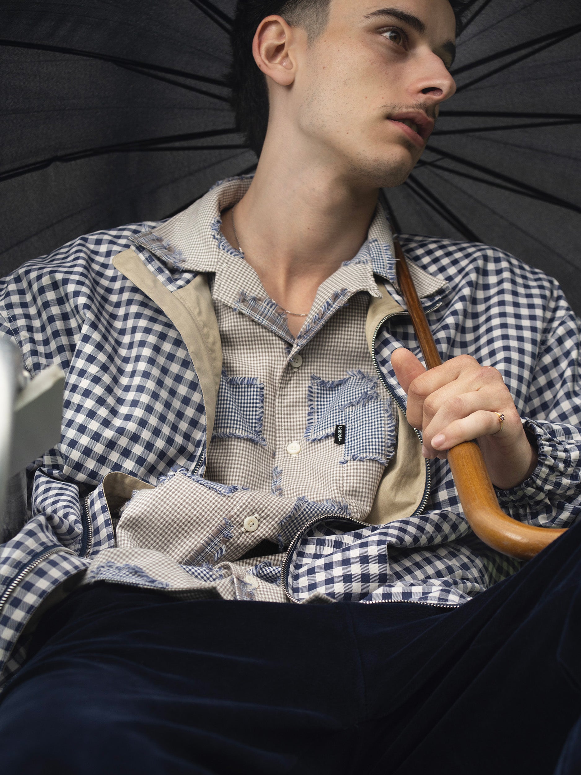 Plaid Patchwork Bowling S/S Shirt