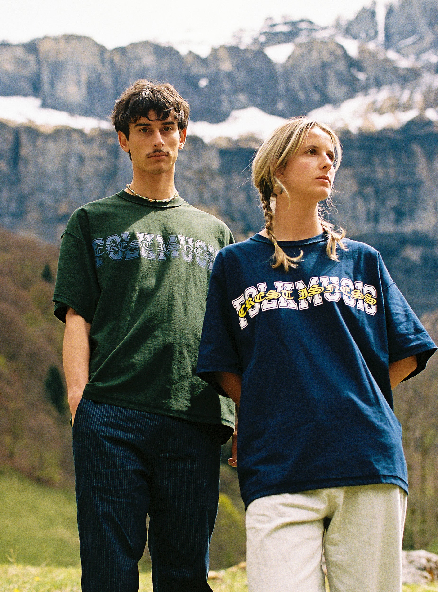CREST IS-NESS FOLK MUSIC T-Shirt - Navy