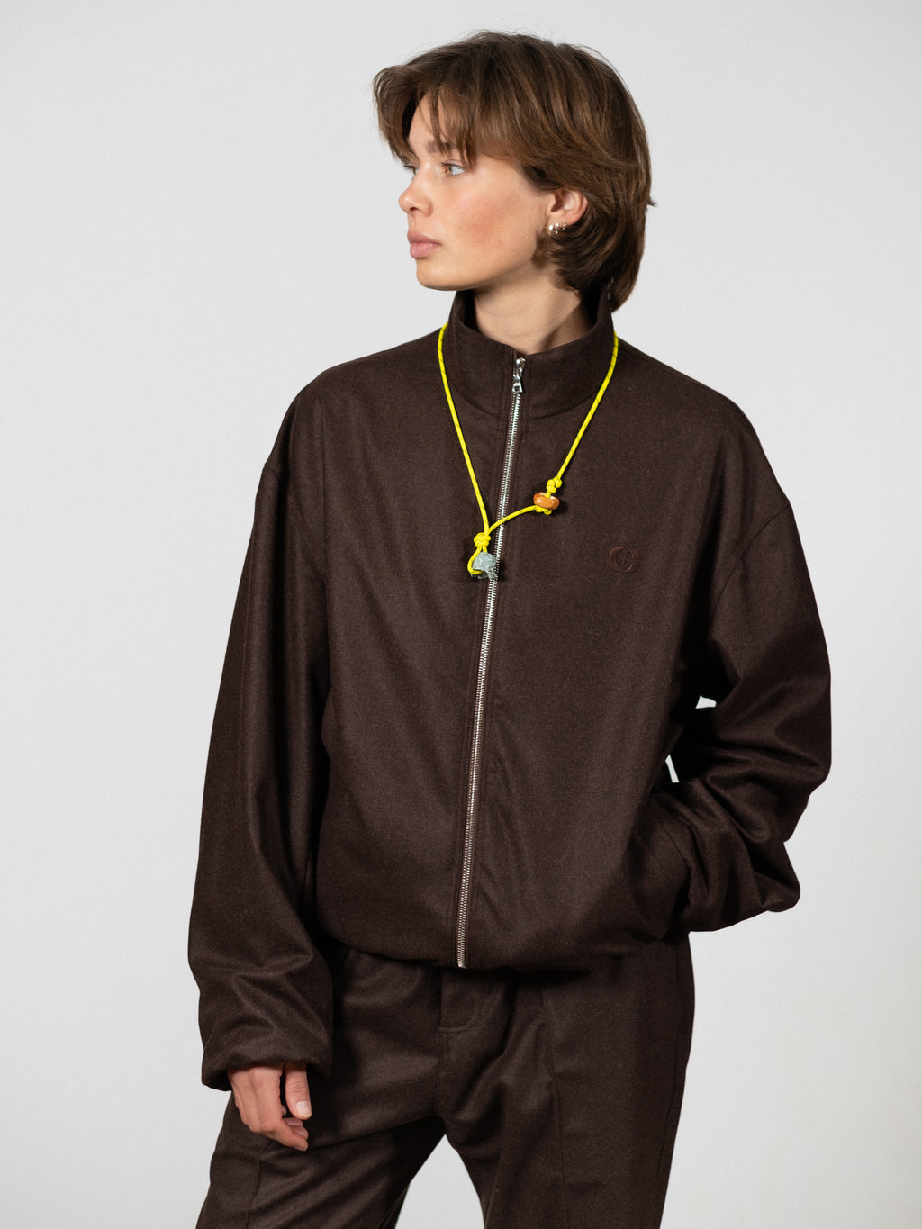 Woollen Flannel Track Jacket