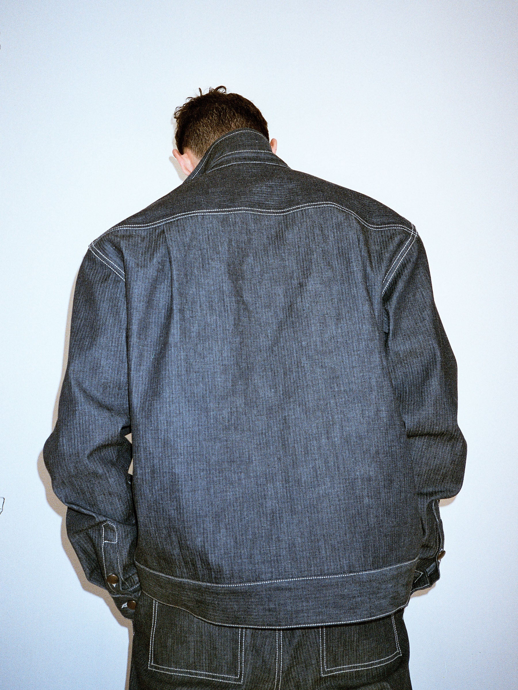 Herringbone Denim Trucker Jacket